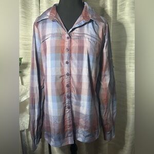 Columbia Men's Casual Plaid Shirt - Blue and Purple